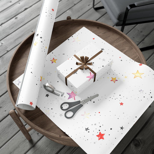Luxe Pink Stars Customizable Christmas Wrapping Paper - Choose Your Style, Sustainable Print