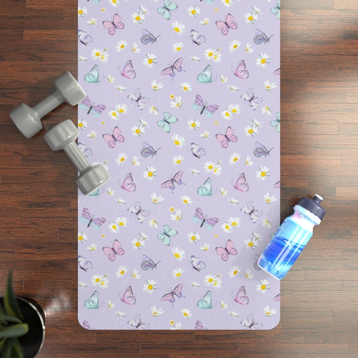 Luxurious Purple Floral Yoga Mat - Exquisite Design for Elevated Sessions