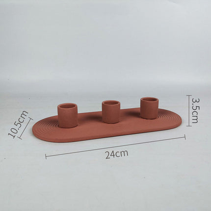 Geometric Porcelain Candle Holder Ornament For Home Decor