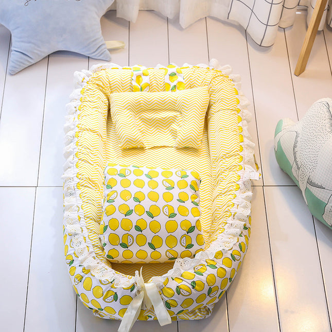 Peekaboo Studio Portable Washable Baby Bed with Removable Quilt