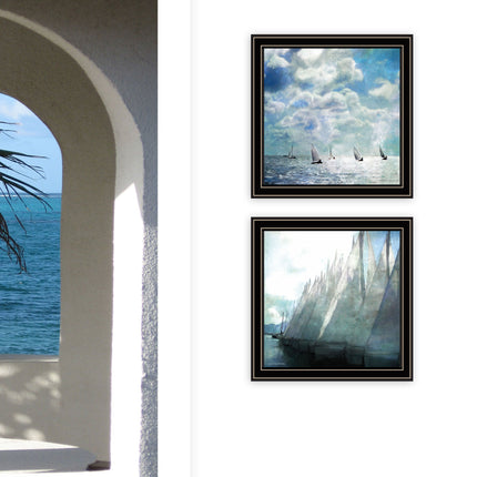 Bluebird Barn 2 Pc Vignette Sail Away Wall Art - Black Framed, Multico