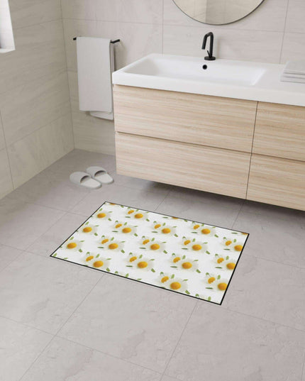 Opulent Chamomile Area Rug with Stylish Black Trim