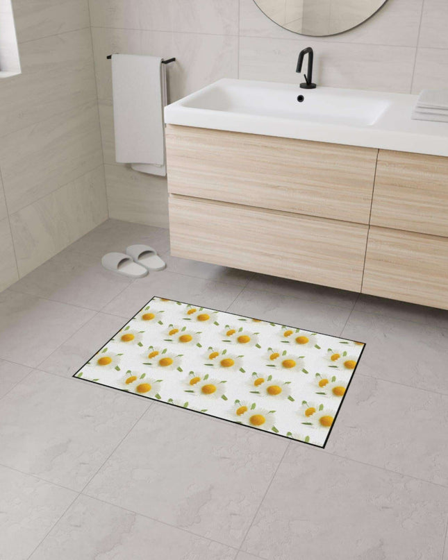 Opulent Chamomile Area Rug with Stylish Black Trim