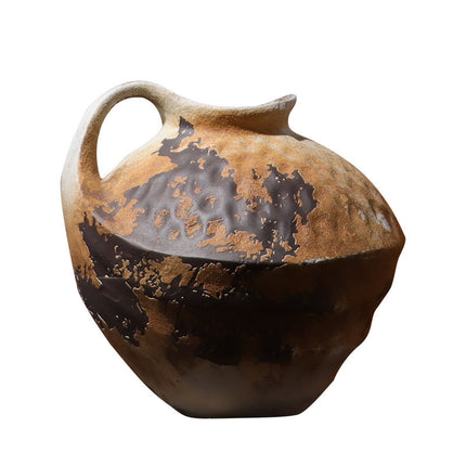 Mottled Kettle Ceramic Vases Set New Chinese Style Stoneware Butterfly Motif
