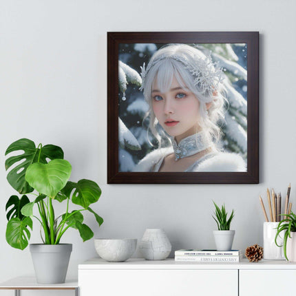 Enchanting Snow White's Winter Gaming Wonderland Vertical Framed Poster - Elite House Home Decor