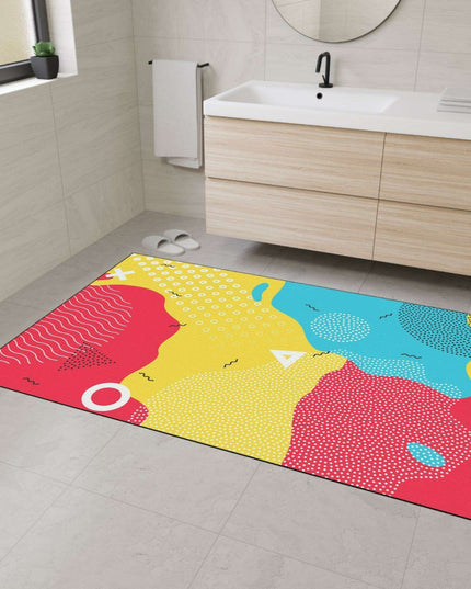 Elegant Geometric Area Rug with Stylish Black Trim by Elite House