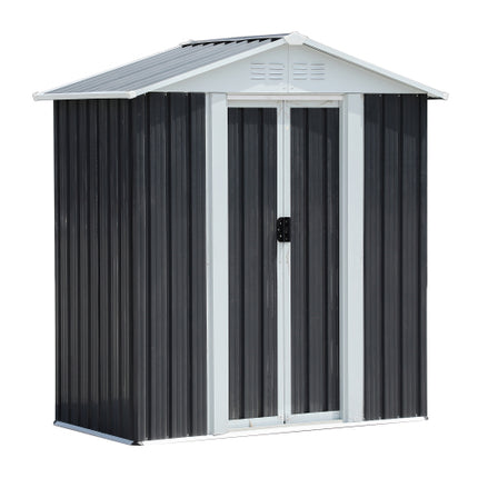 Peekaboo Studio 5x3 ft Dark Grey Outdoor Storage Shed, Aluminum Frame,