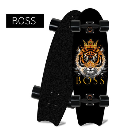 Single Warped Brush Street Board Fishtail Skateboard Maple Deck