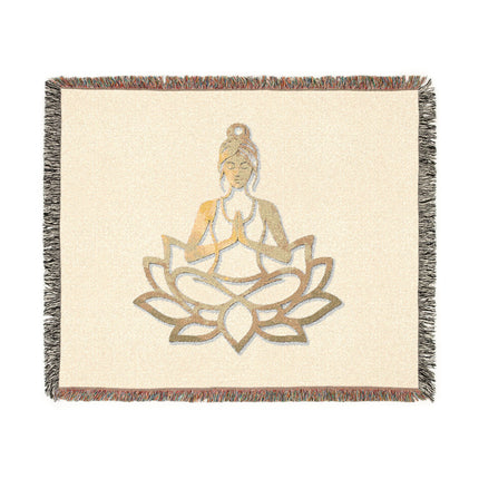 Printify Meditation Buddha Woven Blanket - Cozy Yoga Throw, Lotus Desi