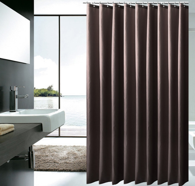Peekaboo Studio Waterproof Punch-Free Shower Curtain with Shading Desi