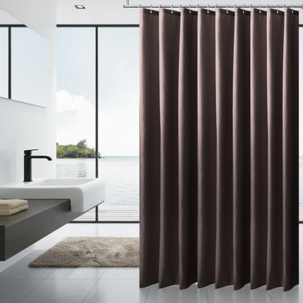 Peekaboo Studio Waterproof Punch-Free Shower Curtain with Shading Desi