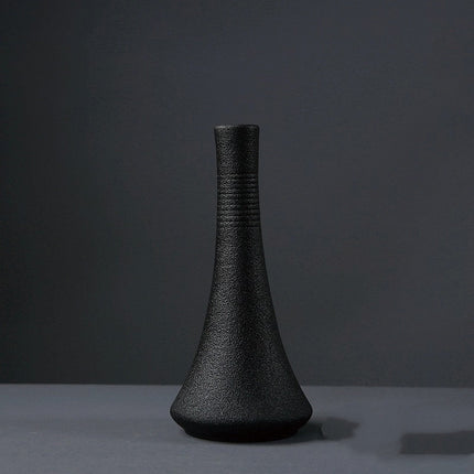 Creative Black Ceramic Small Vase for Desktop Decor and Home