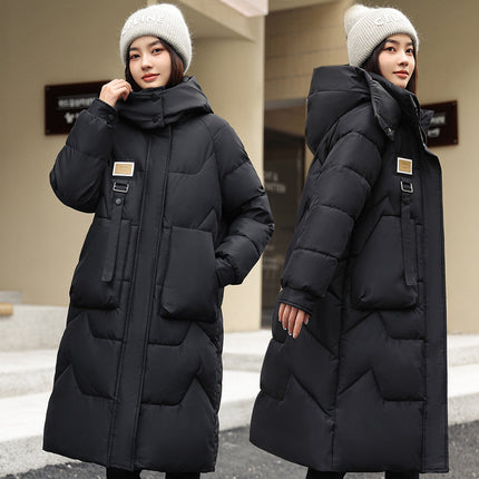 Peekaboo Studio Women's Mid-Length Thickened Coat with Detachable Hat