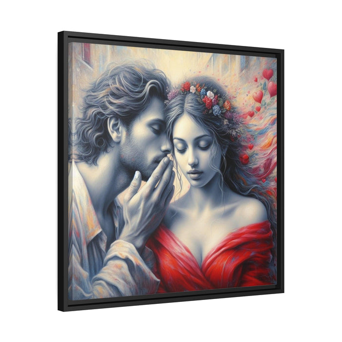 Sleek Matte Black "Whispering Valentine" Canvas Art for Contemporary Home Decor