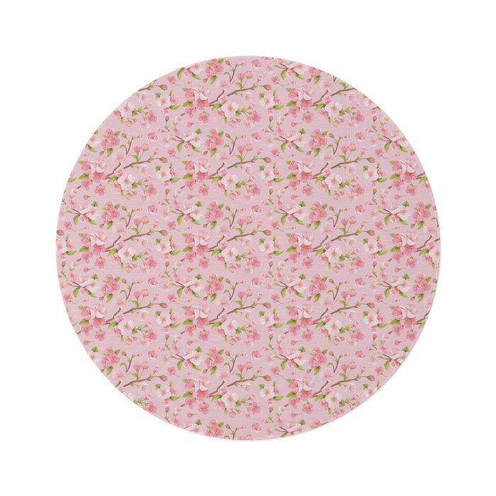 Sakura Dreams Round Rug - Vibrant Fun Design, Plush Polyester Chenille