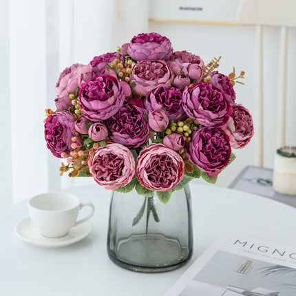 Peekaboo Studio Peony Artificial Bouquet - Lifelike & Elegant Home Dec