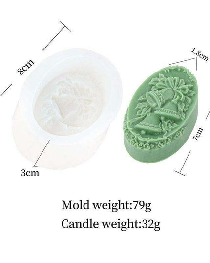 Elegant Holiday Candle Making Set: Santa Bell & Christmas Tree Molds
