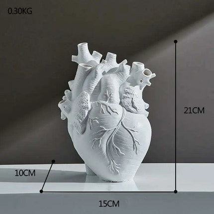 Anatomical Heart Artistry Resin Vase - Unique Home Accent Decor