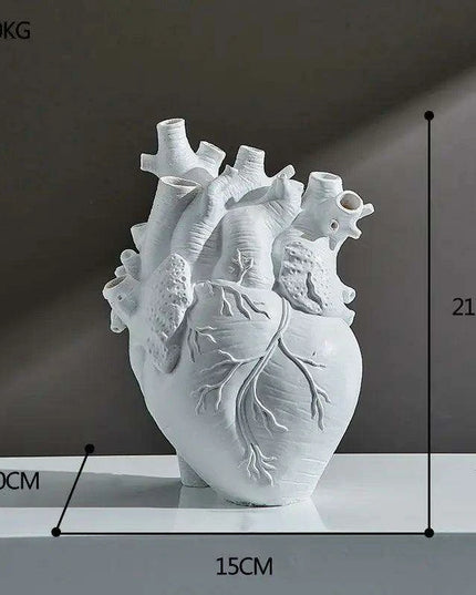 Anatomical Heart Artistry Resin Vase - Unique Home Accent Decor