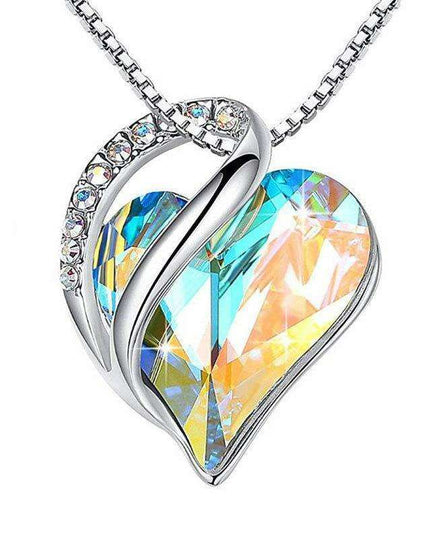 Geometric Heart Pendant Necklace in 925 Silver for Women