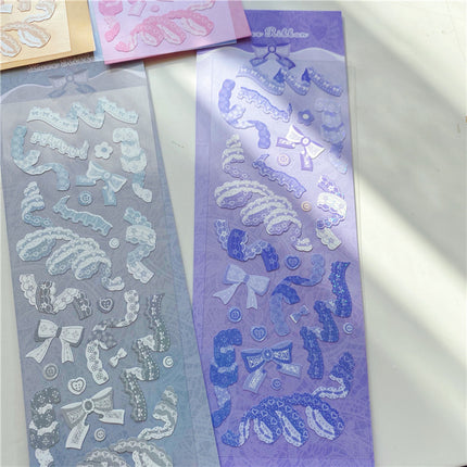 Peekaboo Studio Lace Ribbon Cuckoo Card Sticker - Handmade & Elegant