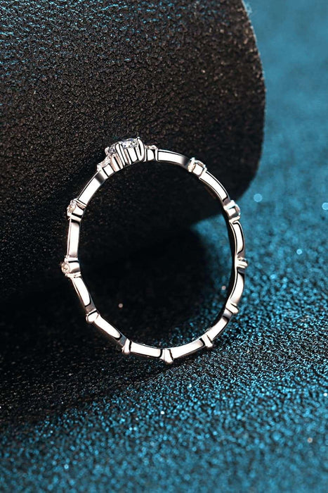 Elegant Lab Grown Diamond Sterling Silver Ring with Rhodium Finish