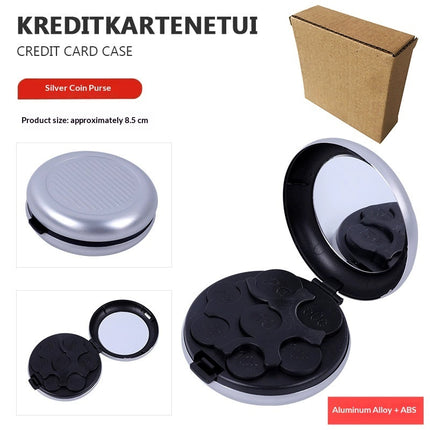 Peekaboo Studio Portable Euro Coin Storage Box with Built-in Mirror