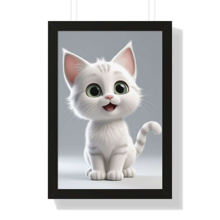 Elegant Feline Vertical Art Poster - Eco-Friendly Framed Design