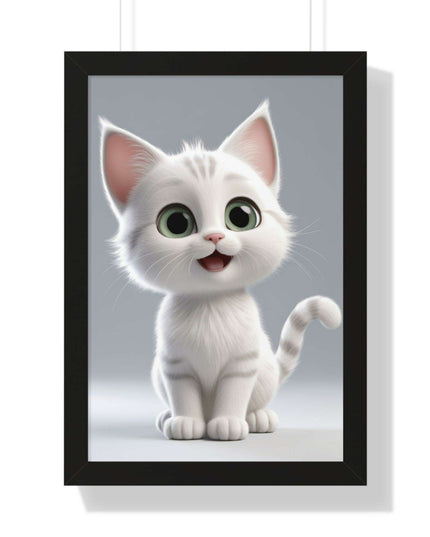 Elegant Feline Vertical Art Poster - Eco-Friendly Framed Design