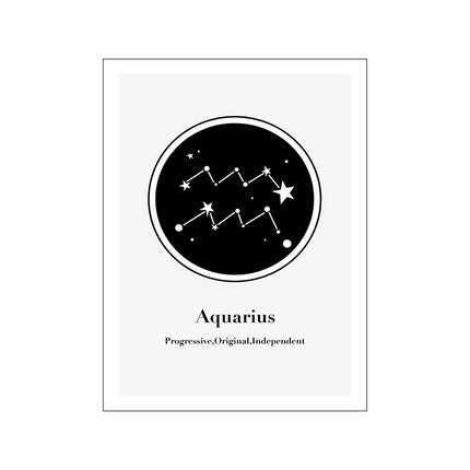 12 Constellation Canvas Art Print Mural Poster