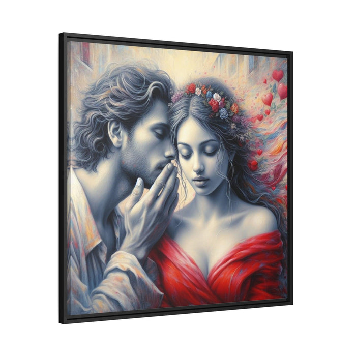 Sleek Matte Black "Whispering Valentine" Canvas Art for Contemporary Home Decor