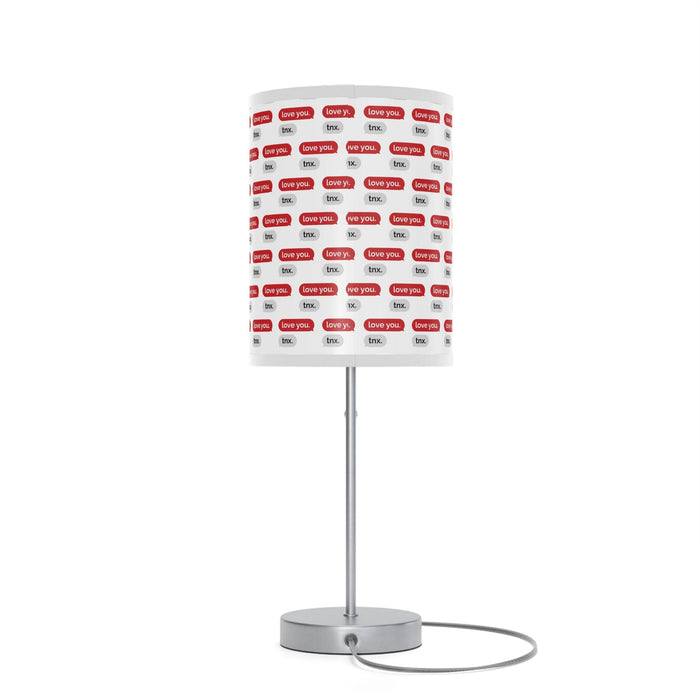 Elite Valentine Love Text Steel Base Table Lamp with Customizable High-Res Printed Shade - Personalized Luxury Lighting Solution