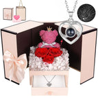 Necklace Pink Bear Gift Box