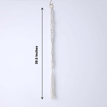 AliKopy 2-Pack Ivory Boho Hanging Planter Baskets - Cotton Rope, Tasse