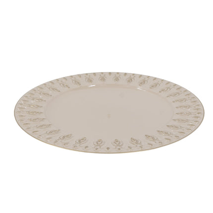 Room and Decor 8 Pack 14" Cream Plastic Charger Plates - Durable & Ele