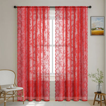 Peekaboo Studio Vintage Lace Half Shade Curtain - Elegant Design & Lig