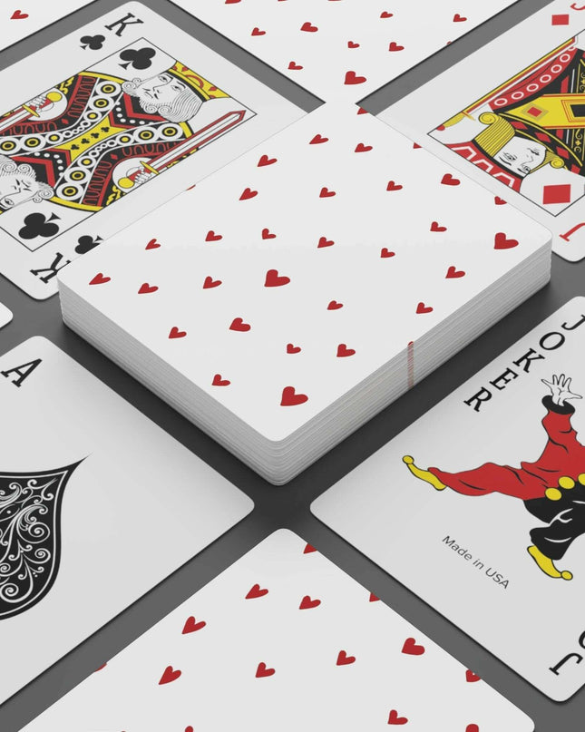Love-Filled Heart Playing Cards for Enchanting Valentine's Game Nights