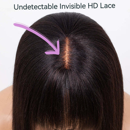 Peekaboo Studio Su Bob's Human Hair Lace Wig - Natural Look, Adjustabl