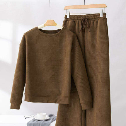 Sophisticated Textured Dark Brown Lounge Set for Effortless Elegance