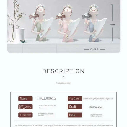 Nordic Elegance Butterfly Maiden Resin Vase - Chic Decorative Accent for Your Home