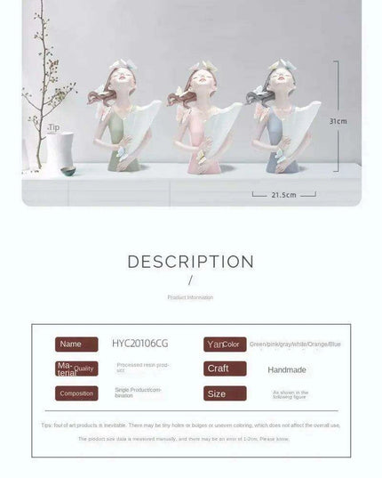 Nordic Elegance Butterfly Maiden Resin Vase - Chic Decorative Accent for Your Home