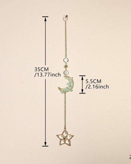 Enchanting Crystal-Embellished Iron Evil Eye Dream Catcher Necklace