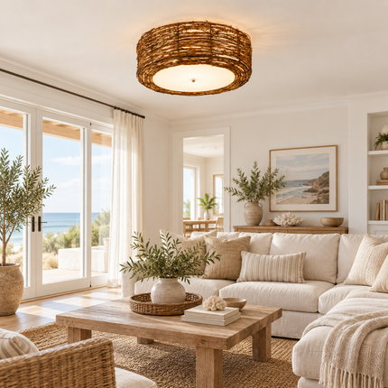 Handmade Rattan Round Ceiling Lamp | Woven Natural Pendant Light Ceiling Light Fixtures handmade-rattan-round-ceiling-lamp