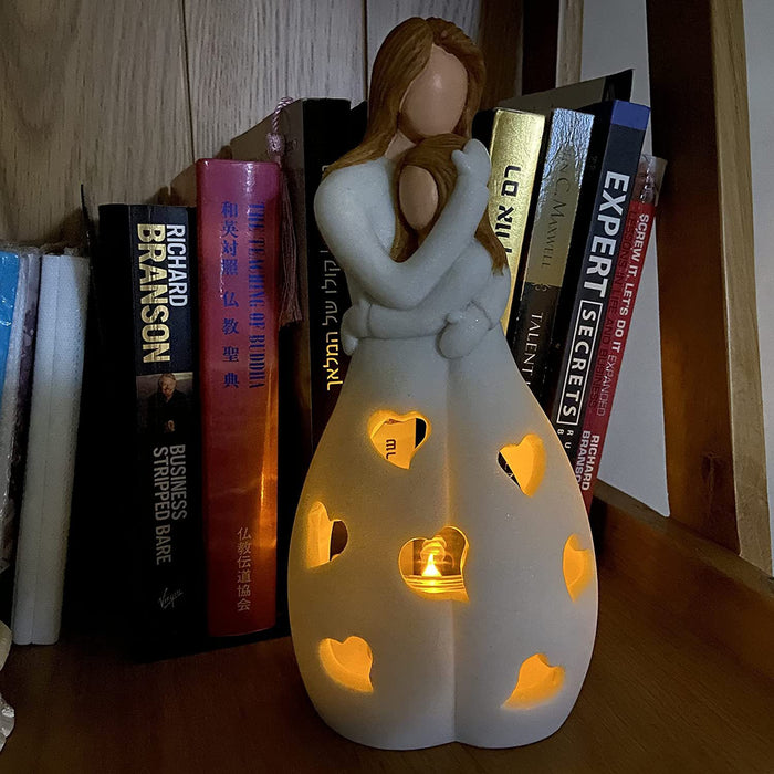 Enchanting Mother's Day Candle Lampshade - Warm Home Resin Statue