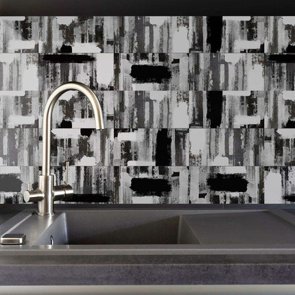 Elevate Your Home Decor with Waterproof Black and Grey Brick Style PVC Wall Decals