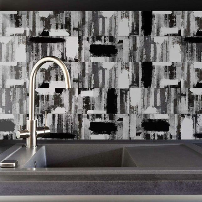 Elevate Your Home Decor with Waterproof Black and Grey Brick Style PVC Wall Decals