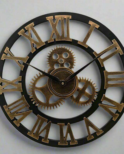 Sleek Industrial Gear Wall Clock - Contemporary Silent Timepiece with Precision Mechanism