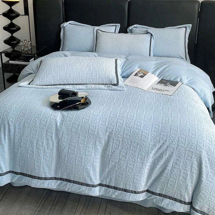 3D Plush Velvet Queen Duvet Cover Set of 4 pcs- Très Elite- Très Elite