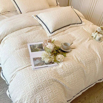 3D Plush Velvet Queen Duvet Cover Set of 4 pcs - Très Elite