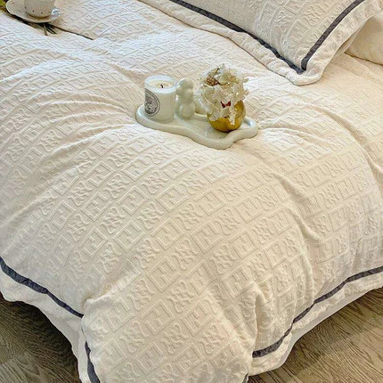3D Plush Velvet Queen Duvet Cover Set of 4 pcs - Très Elite
